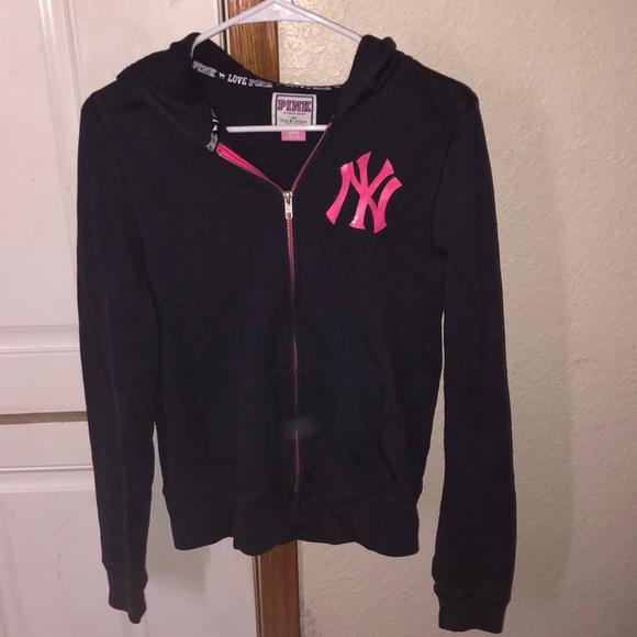 PINK Victoria's Secret Tops - New York Yankees PINK Victoria’s Secret Zip Up Hoodie Sequined
